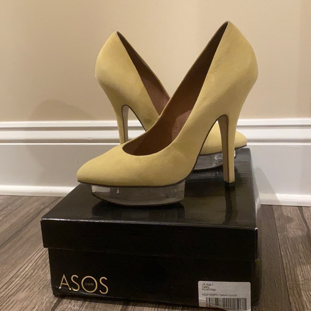 ASOS Suede Perspex Platform court shoe